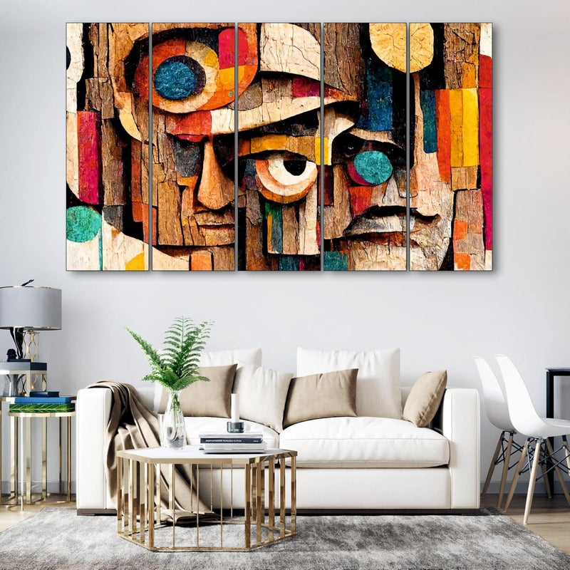 The Castle Decor Abstract Face art painting with frame Big Size36x60 Wall art for living roomBedroomDrawing roomHotelsWooden FramedDigital Painting