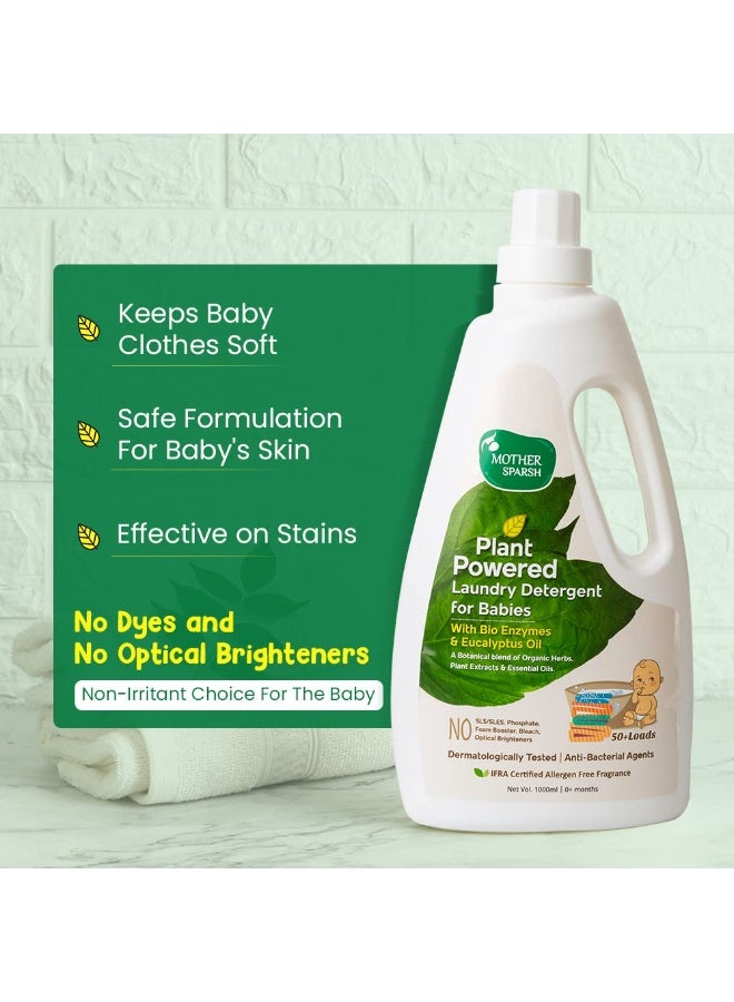 Mother Sparsh Plant Powered Baby Laundry Liquid Detergent With Bio - Enzymes and Eucalyptus Oil | Without Dyes & Optical Brighteners -1 Litre - Image 4