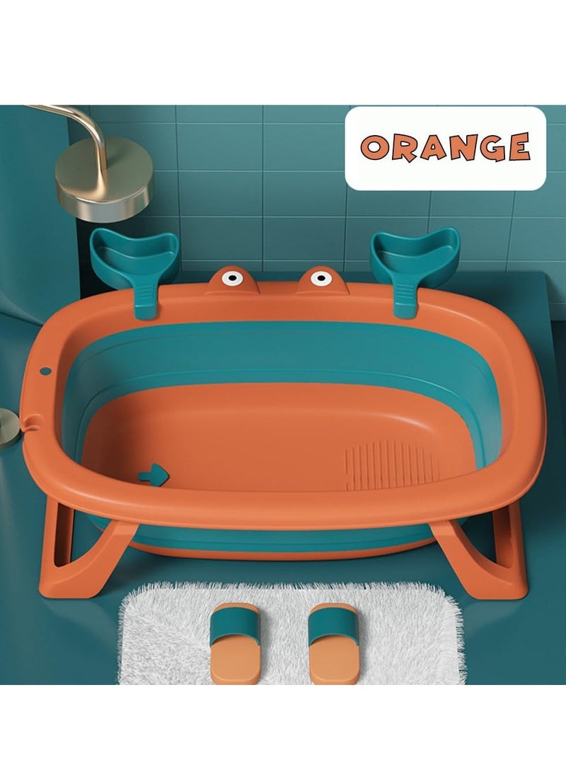 UKR Foldable Baby Bathtub – Portable Infant & Toddler Bath Tub in Orange | Compact, Space-Saving & Easy-to-Store Bathing Solution | Ideal for Home & Travel Use | Foldable Baby Bathtub for Infants & Toddlers - Image 4