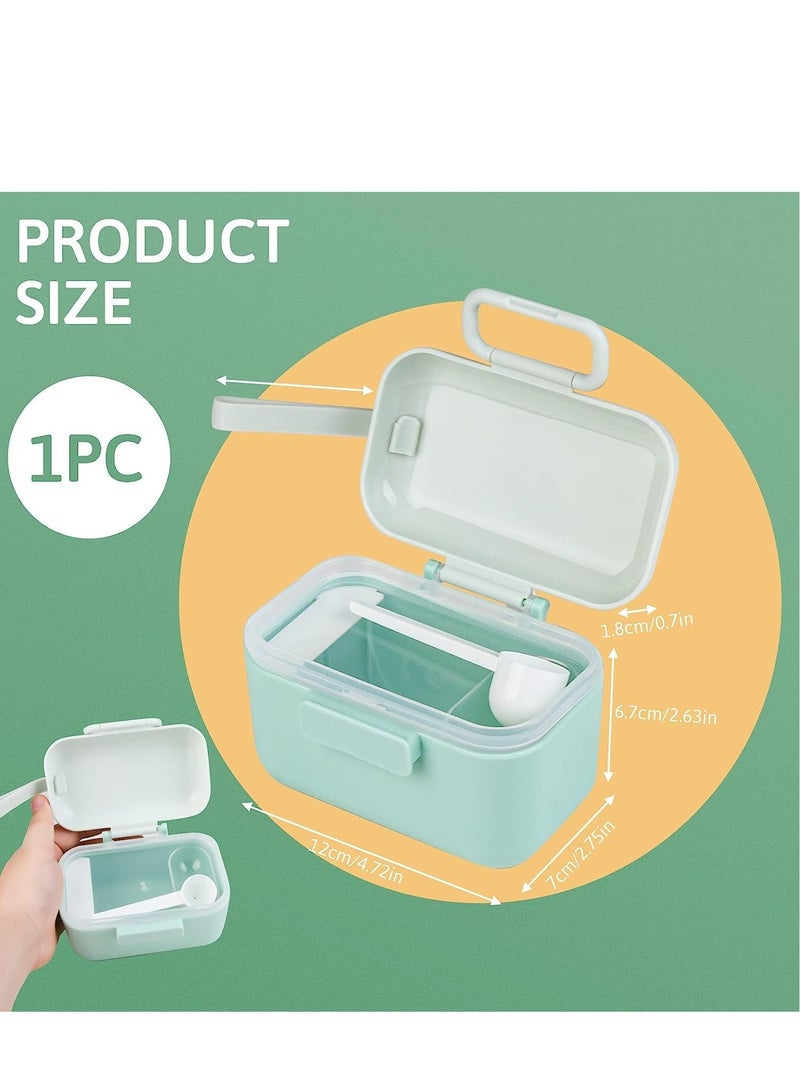 SYOSI Milk Powder Dispenser Pot Portable Baby Formula and Snack Storage Container with Scoop Leveller Sealed Silicone Ring Cover for Outdoor Travel Airtight Feeding Green 400M  - Image 4