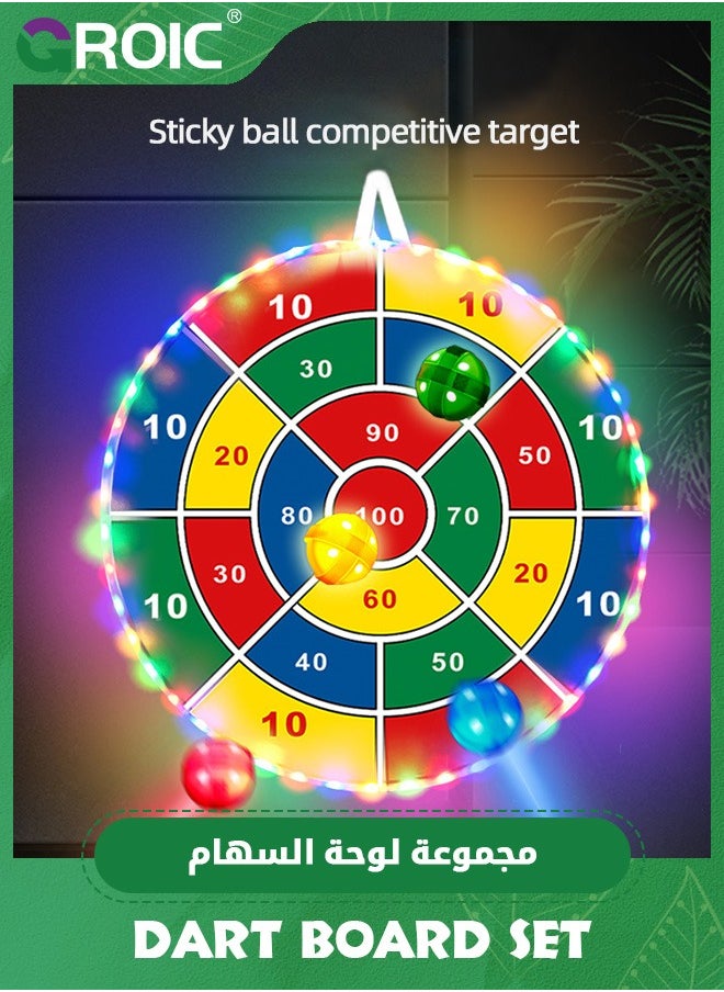 GROIC - Dart Board for Kids, 29" LED Velcro Dart Board with 12 LED Sticky Balls, APP Control, Indoor & Outdoor Party Game Toy,Kids Dart Board Game Set,Party Games Yard Toys - Image 1