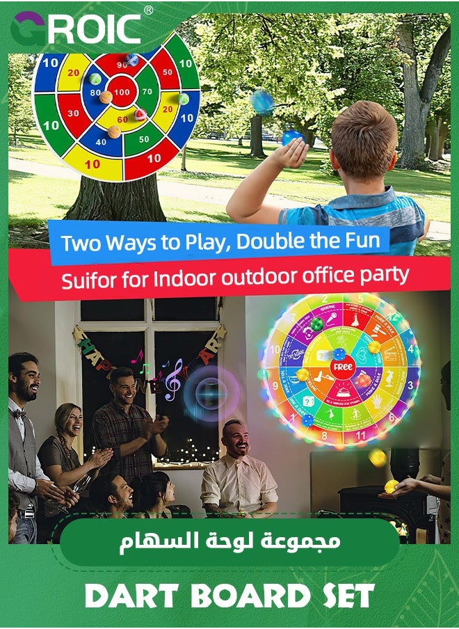 GROIC - Dart Board for Kids, 29" LED Velcro Dart Board with 12 LED Sticky Balls, APP Control, Indoor & Outdoor Party Game Toy,Kids Dart Board Game Set,Party Games Yard Toys - Image 1