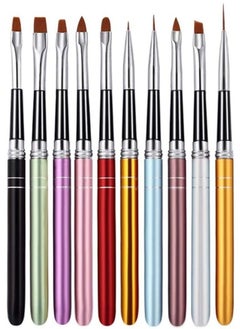 ORiTi Set of 10 Nail Supplies Pen Colorful Multifunctional Brushes  - Image 1