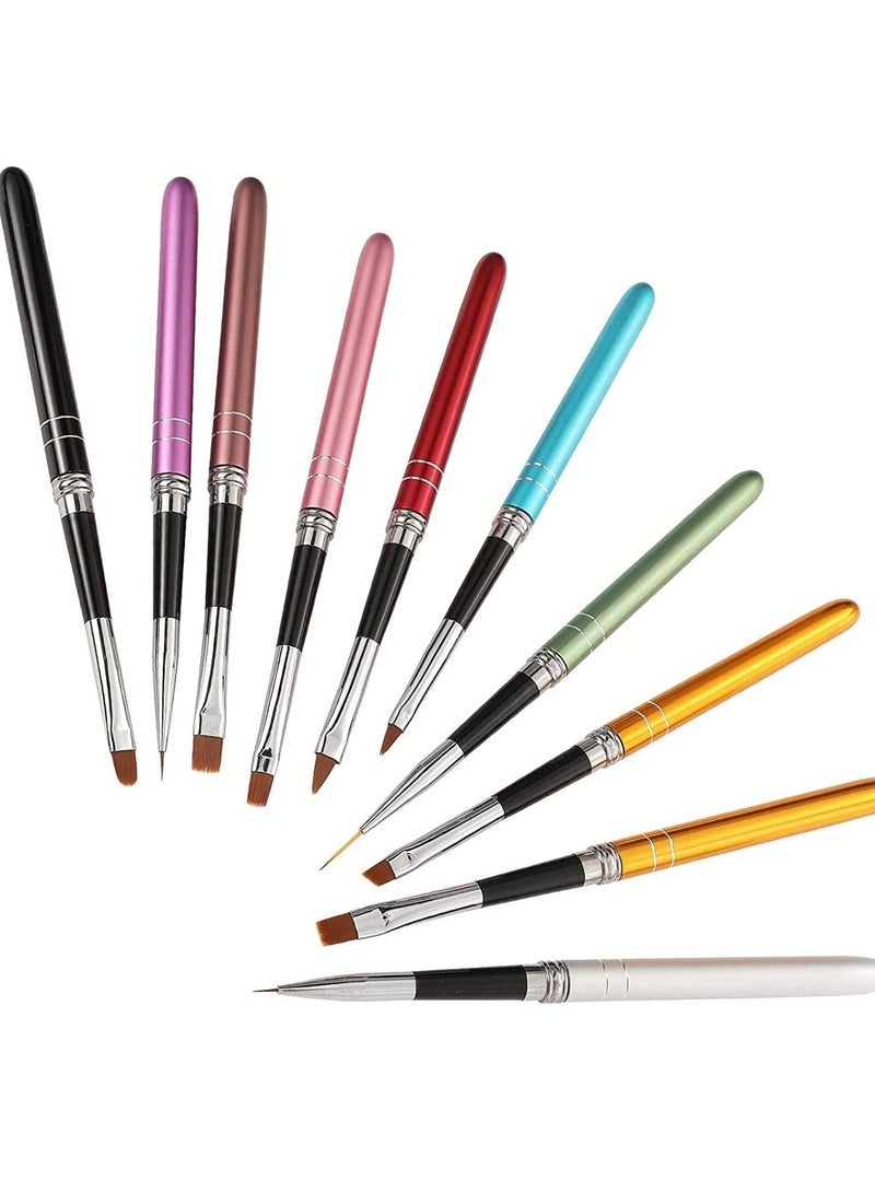 ORiTi Set of 10 Nail Supplies Pen Colorful Multifunctional Brushes - Image 3
