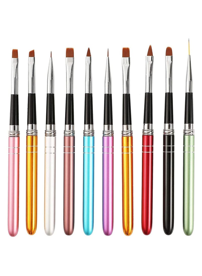 ORiTi Set of 10 Nail Supplies Pen Colorful Multifunctional Brushes - Image 2