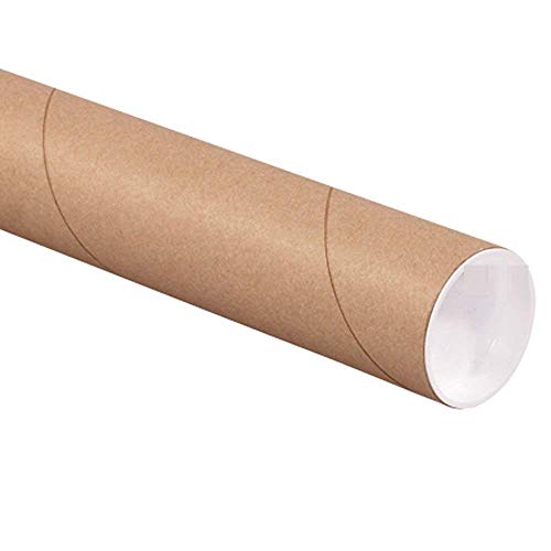 ProLine Packaging ProLine 3 x 18", .070" thick Kraft Heavy-Duty Mailing Shipping tubes with End Caps (1) - Image 1