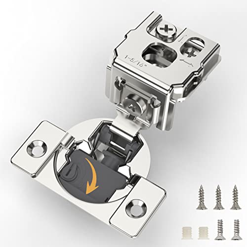 FURNIWARE [Closing Speed Control] 10 Pack 1-5/16 Inch Overlay Soft Close Hinges for Face Frame Cabinet, 4D Adjustment, Stainless Steel Kitchen Cabinet Hardware, 105° Open Concealed Self Closing Hinge - Image 1