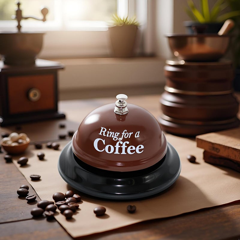 sweethome Desk Call Bell Ring for Service Great Fun Creative Novelty Gag Party Gift (Ring for a Coffee) - Image 2