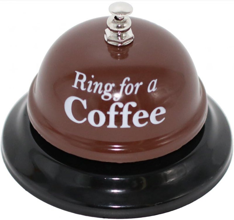 sweethome Desk Call Bell Ring for Service Great Fun Creative Novelty Gag Party Gift (Ring for a Coffee) - Image 1