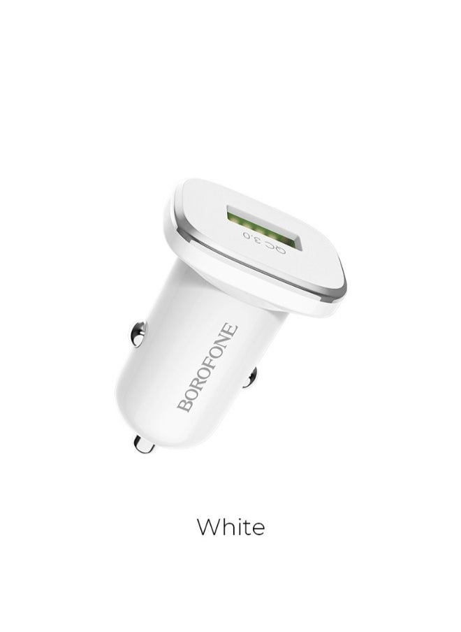 BOROFONE BOROFONE BZ12A Lasting power single port QC3 0 in car charger set Micro - White 