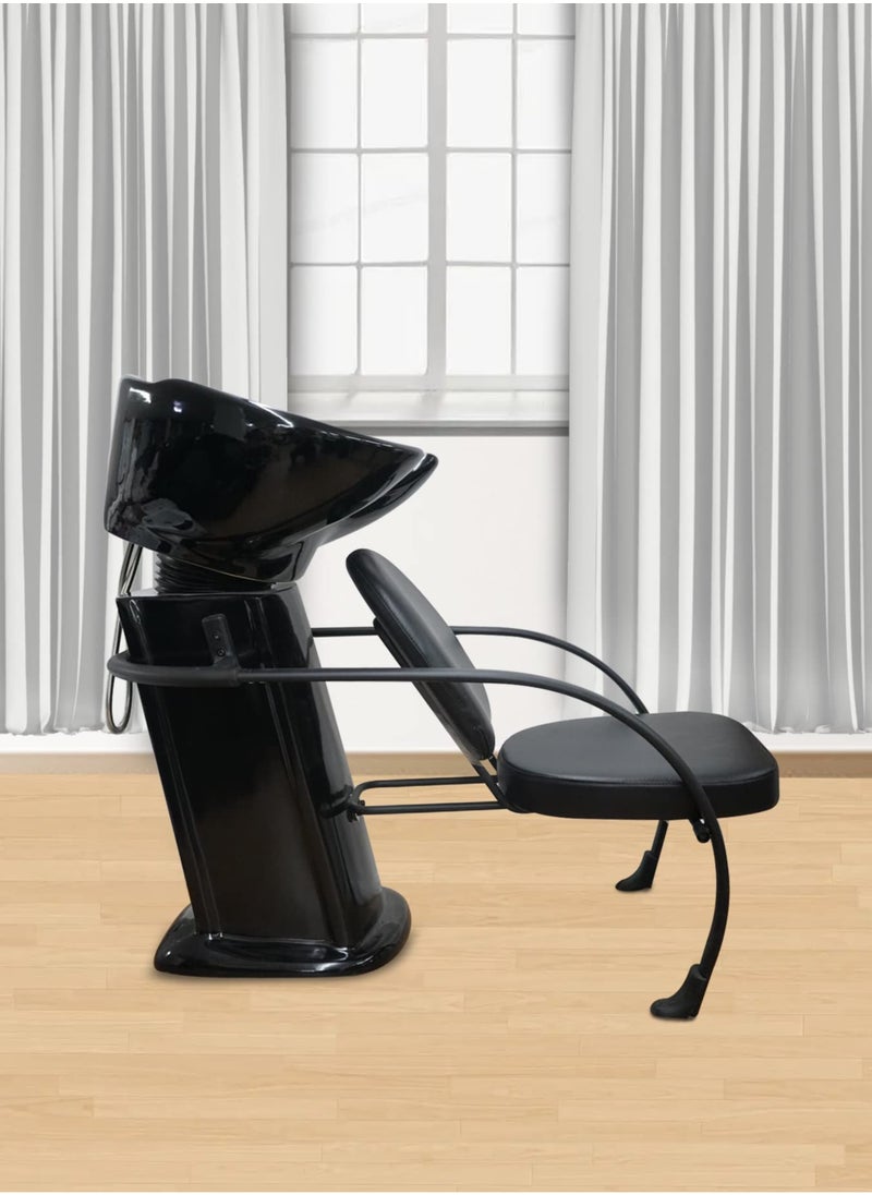 Vintage VINTAGE Beauty Salon Shampoo Backwash Unit Sink Station Tilting Ceramic Sink with Adjustable sink bowl & Comfortable gel neck rest (BLACK 9007)  - Image 2