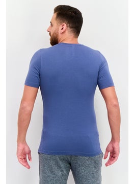 Legend Men Crew Neck Short Sleeves Solid T-Shirt, Slate Blue  - Image 3