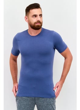 Legend Men Crew Neck Short Sleeves Solid T-Shirt, Slate Blue  - Image 1