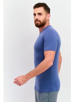 Legend Men Crew Neck Short Sleeves Solid T-Shirt, Slate Blue  - Image 2