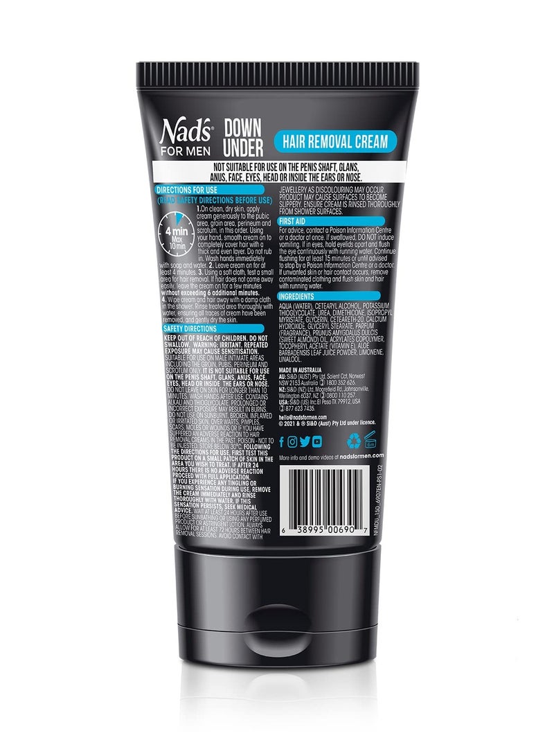 Nad's For Men Intimate Hair Removal Cream For Men - Easy & Painless, Depilatory Cream For Unwanted Male Hair In Intimate/Private Area, Suitable For All Skin Types