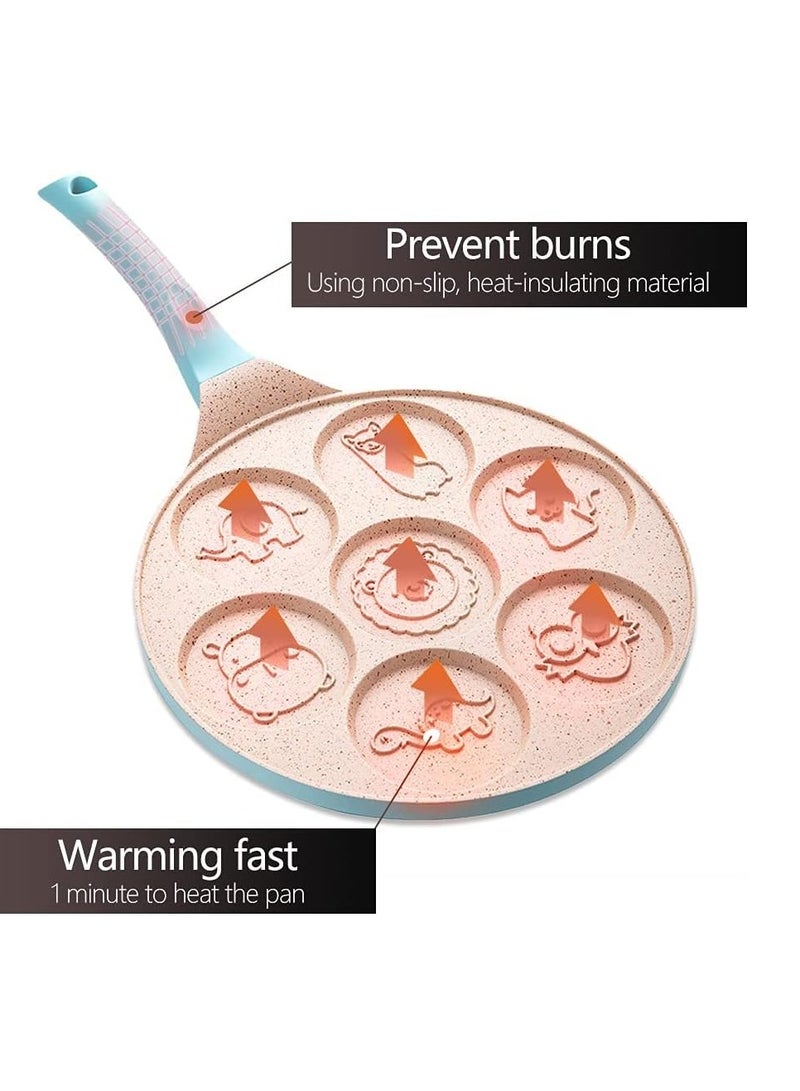 ريكو فطيرة عموم مع 7 تصاميم الحيوان للأطفال - جولة السيراميك فطيرة عموم سطح نونستيك و مقبض مريح - Image 3