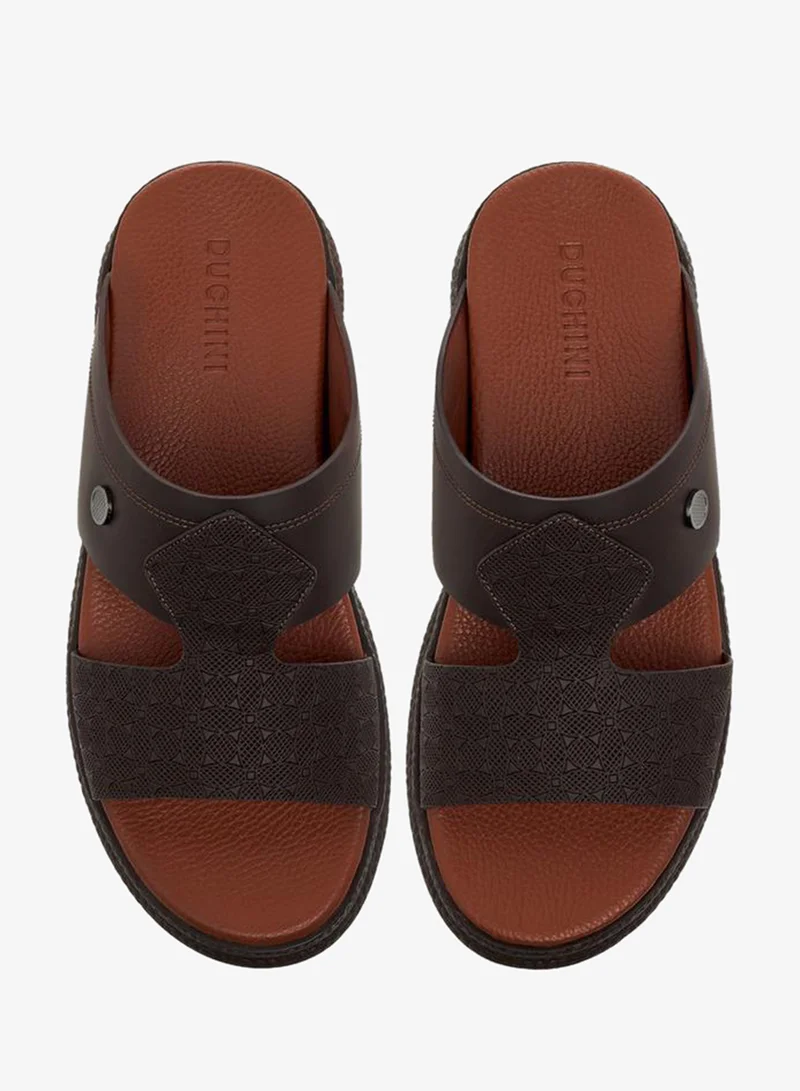 DUCHINI BROWN Men Textured Strap Arabic Sandals Ramadan Collection for Men | Best Price UAE