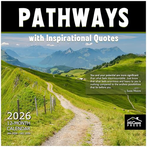 MICASA PRESS Pathways with Inspirational Quotes 2026 Wall Calendar 12 Month | 12" x 24" Open | Thick & Sturdy Paper | Holiday Gift | Nature Motivational Calendar 2026 - Image 1