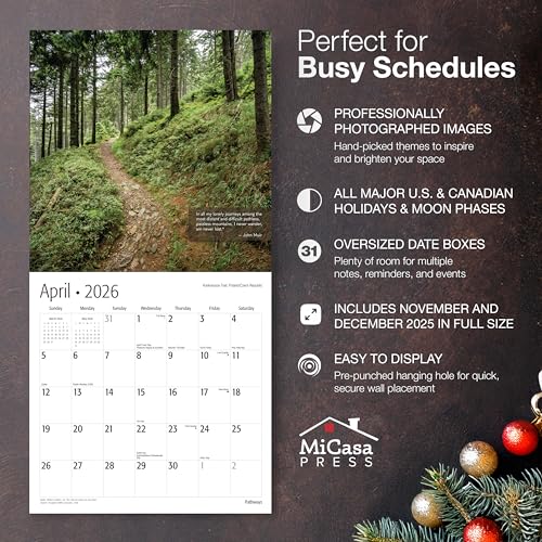 MICASA PRESS Pathways with Inspirational Quotes 2026 Wall Calendar 12 Month | 12" x 24" Open | Thick & Sturdy Paper | Holiday Gift | Nature Motivational Calendar 2026 - Image 5