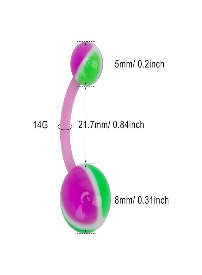 CrazyPiercing Assorted Lot of 100PCS Banana Piercing 14G Belly Button Rings Piercing Jewelry - Image 2