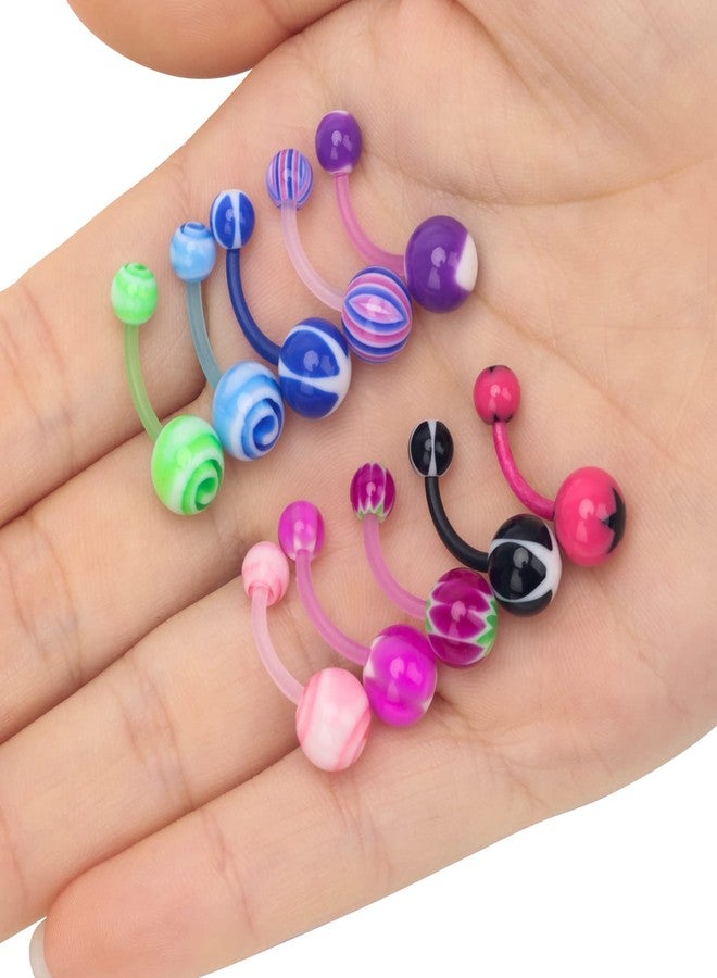 CrazyPiercing Assorted Lot of 100PCS Banana Piercing 14G Belly Button Rings Piercing Jewelry - Image 4