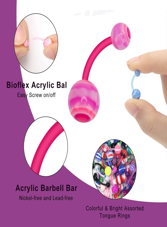 CrazyPiercing Assorted Lot of 100PCS Banana Piercing 14G Belly Button Rings Piercing Jewelry - Image 3