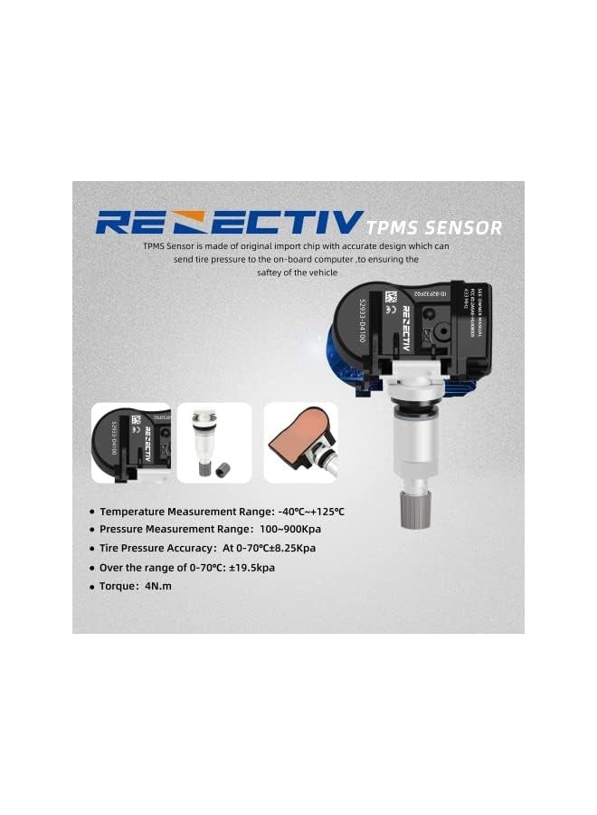 Topleo Tire Pressure Sensor,52933-D4100 433MHz Tire Pressure Monitor Sensor(TPMS) Replacement for Kia Hyundai(4PCS) - Image 4