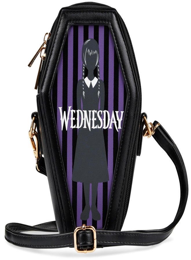 Wednesday Crossbody Bag for Girls Teens Women Fanny Pack with Detachable Straps Sling Bag Gothic Mini Backpack for Travel Fashion Cosplay Gifts - Image 1