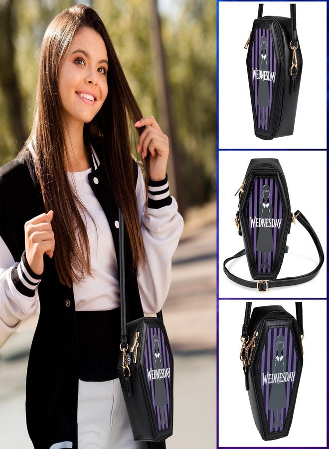 Wednesday Crossbody Bag for Girls Teens Women Fanny Pack with Detachable Straps Sling Bag Gothic Mini Backpack for Travel Fashion Cosplay Gifts - Image 5