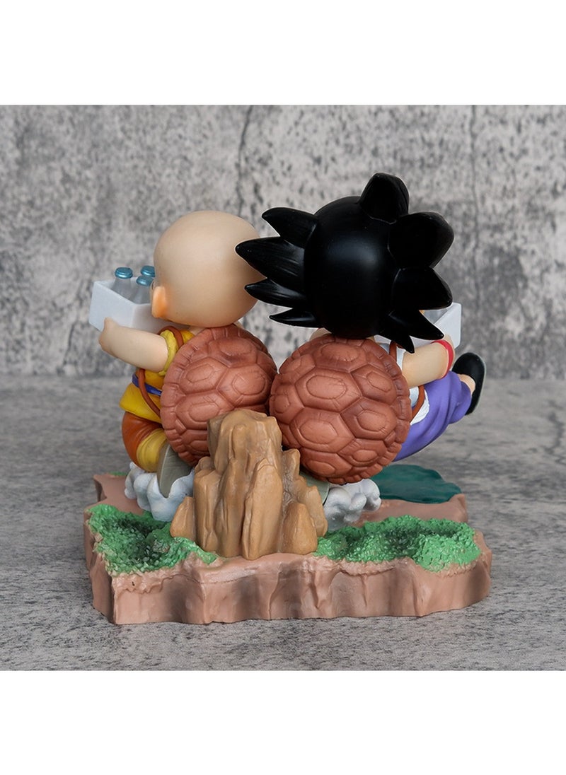 Generic - Anime Hero GK Childhood Monkey King Krillin Delivering Milk Model Doll Monkey King Krillin Delivering Milk Anime Figure Ornament Gift 14.5Cm - Image 1