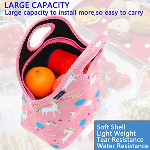 FlowFly Neoprene Lunch Tote Insulated Thermal Reusable Lunch Bag Box for Boys Men with Zipper,Unicorn - Image 2