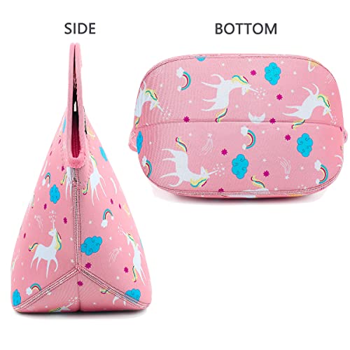 FlowFly Neoprene Lunch Tote Insulated Thermal Reusable Lunch Bag Box for Boys Men with Zipper,Unicorn - Image 5