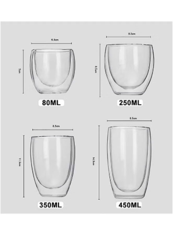 BLACKSTONE 2-Piece Double Wall Glass Tumbler Clear, 350ml - Elevate Your Drinking Experience  - Image 2