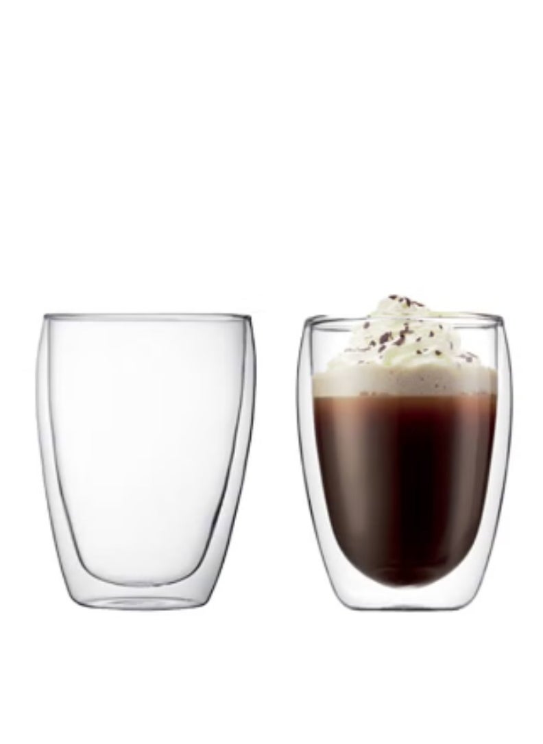 BLACKSTONE 2-Piece Double Wall Glass Tumbler Clear, 350ml - Elevate Your Drinking Experience  - Image 1