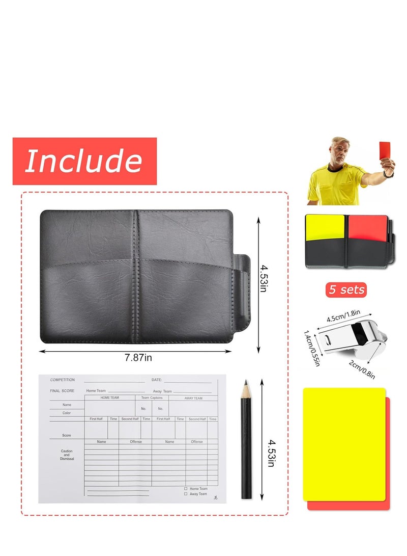 Metal Whistle with Sports Referee Card Set, Red Yellow Card and Stainless Steel Metal Coach Whistle for Football,Football, Basketball, Soccer, School, Lifeguard Emergency  - Image 2