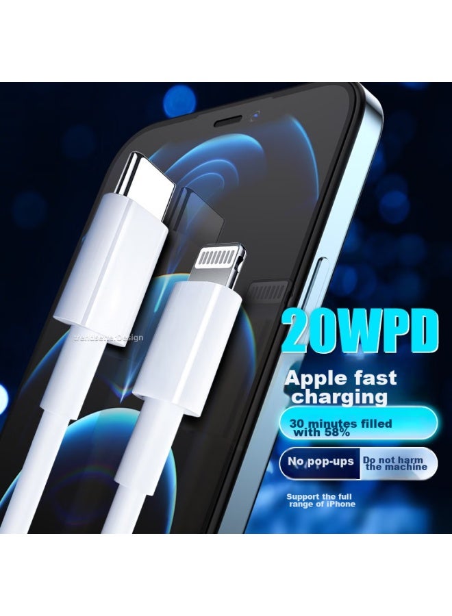 trendsetter Compatible Apple Data Cable, Fast Charging Pd20w Charging Cable, Type-c For Apple 14/12/13/11/pro Max/8 Plus/xs/x/ipads, Bluetooth Headphones Charger Cable - Image 1