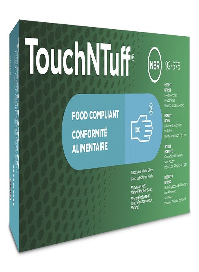 Ansell قفازات نيتريل TouchNTuff 92-675 - قابلة للاستخدام مرة واحدة، غير مصنوعة من اللاتكس، خالية من البودرة، متينة، حجم القفازات XL (عبوة من 100)  - Image 2