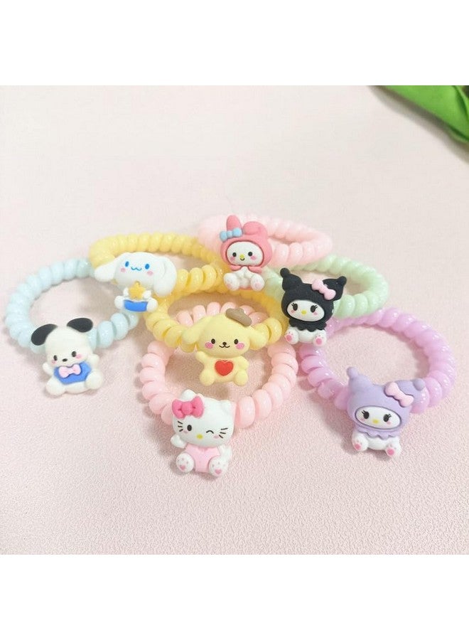 KLIVE KLIVE Hair Ponytail Rubber Band and Bracelet Spiral Hair Ties No Crease Coil Hair Ties Phone Cord Elastics Candy Colors Bracelets Women Girls Thick Thin Curly Hair (3 PCS) - Image 1