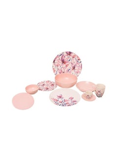 Rosa By Fathy Mahmoud Rosa Tulipe Coup Ivory Porcelain Dinner Set, 46 Pieces With Durable Material For Home - Multi Colour  - Image 1