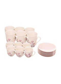 Rosa By Fathy Mahmoud Rosa Tulipe Coup Ivory Porcelain Dinner Set, 46 Pieces With Durable Material For Home - Multi Colour  - Image 3