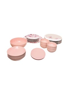 Rosa By Fathy Mahmoud Rosa Tulipe Coup Ivory Porcelain Dinner Set, 46 Pieces With Durable Material For Home - Multi Colour  - Image 2