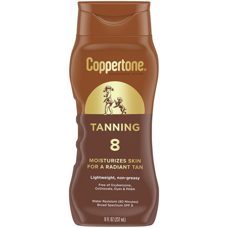 Coppertone Tanning Sunscreen Lotion Broad Spectrum SPF 8 (8 Fluid Ounce) (Packaging may vary) - Image 1