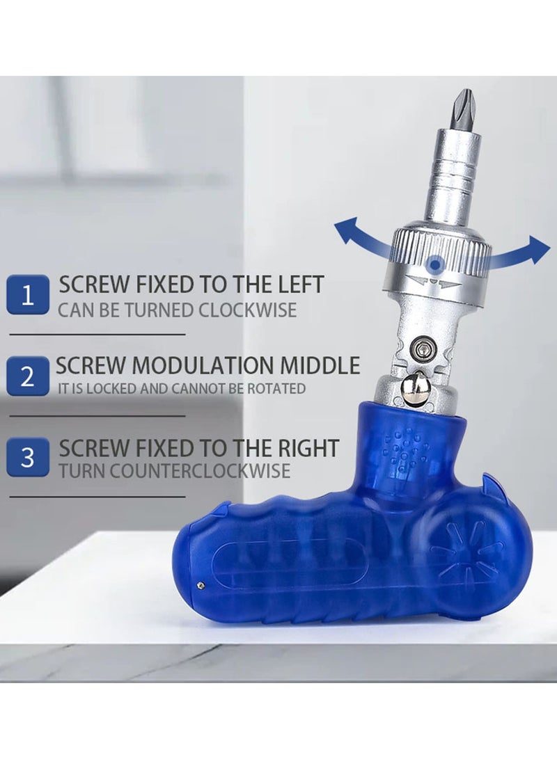 Zikra Versatile 10-in-1 Magnetic Ratchet Screwdriver Set for Efficient Repair Work - Adjustable Rotary Angle, Multi-Bit Design, Ideal for DIY and Home Repairs - Image 2