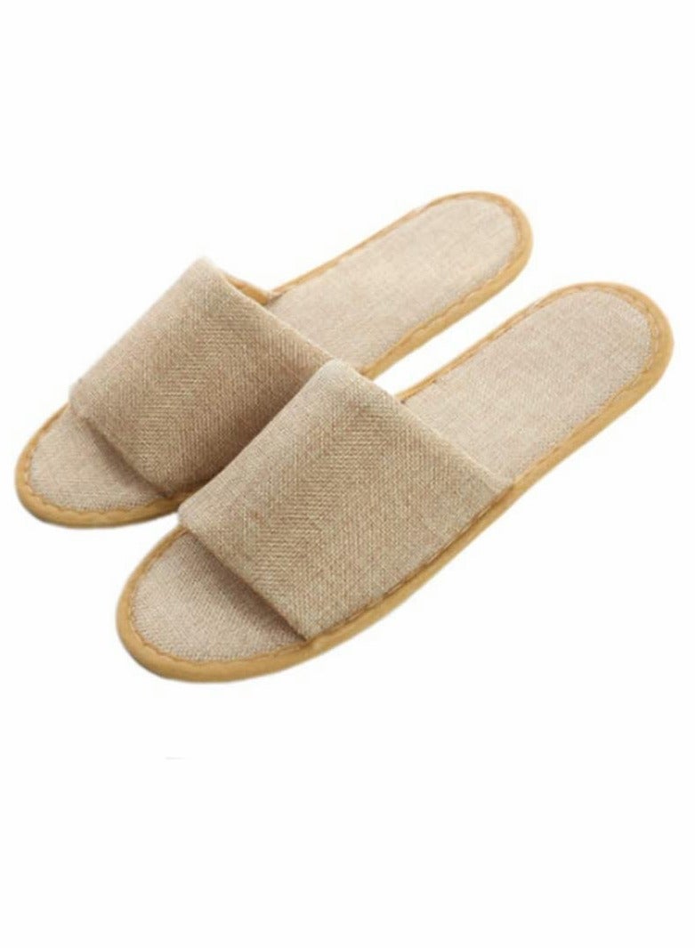 Excefore Spa Slippers Open Toe Slippers, Washable, Disposable, Fluffy Guests Slippers for Home, Hotel Use, Spa, Party Guest, Hotel and Travel, Fits Most Men and Women, 10 Pairs - Image 2