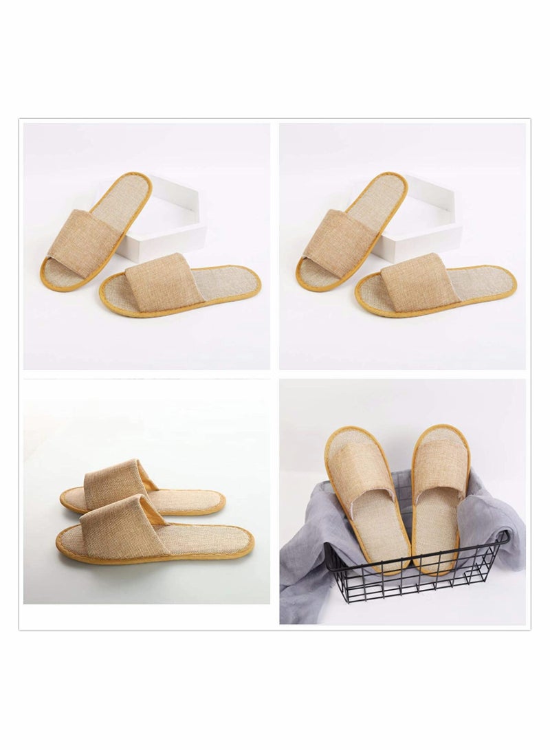 Excefore Spa Slippers Open Toe Slippers, Washable, Disposable, Fluffy Guests Slippers for Home, Hotel Use, Spa, Party Guest, Hotel and Travel, Fits Most Men and Women, 10 Pairs - Image 3