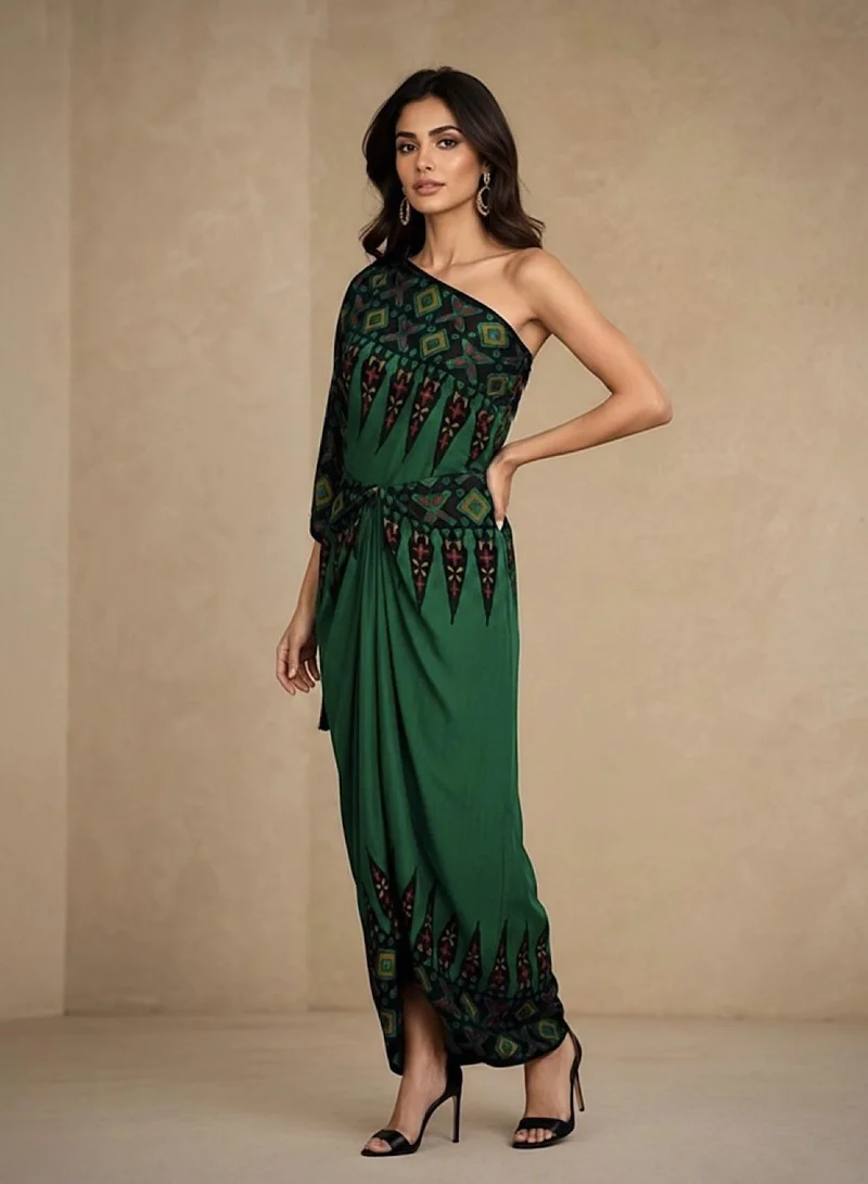 Ecstacy Offshoulder pleat dress