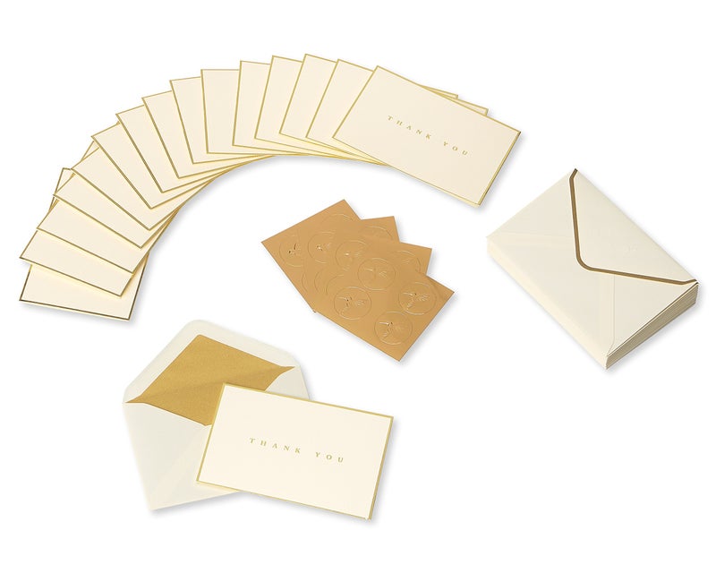 Papyrus Thank You Cards with Envelopes, Gold Border (16-Count) - Image 2
