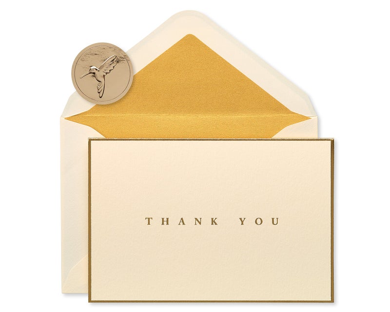 Papyrus Thank You Cards with Envelopes, Gold Border (16-Count) - Image 1