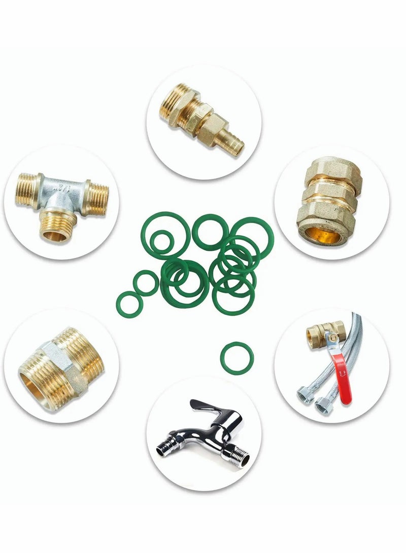 Excefore Automotive AC O-Rings Kit, Rubber O Ring Kits 18 Sizes Sealing Gasket Washer Made of Nitrile Rubber, O-Ring Assortment Set for Car Repair, Plumbing, Air or Gas Connections, Green 270pcs - Image 3