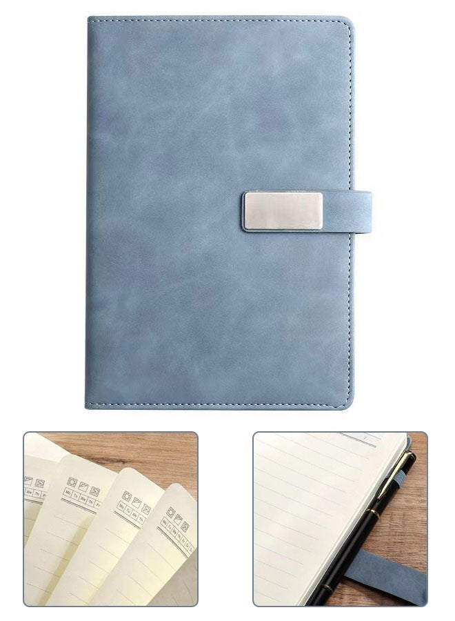 Hanayo A5 Notebook with Pen 200 Lined Pages Leather Notebook Pen Set Thick Classic Journal Notepad Diary Stationary Gift Sets for Women or Man(Blue) - Image 3
